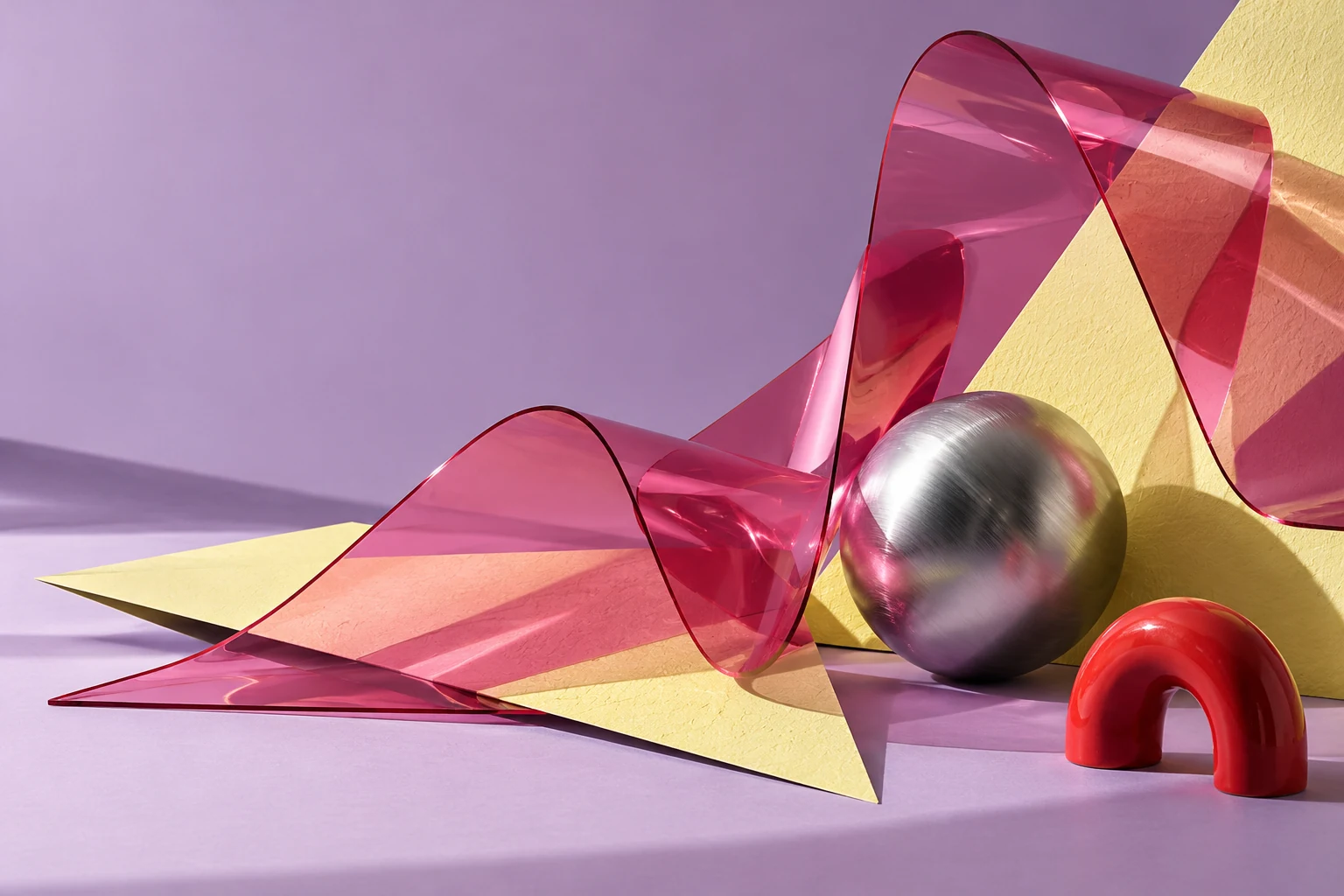 Concept artwork of colorful sculptural forms